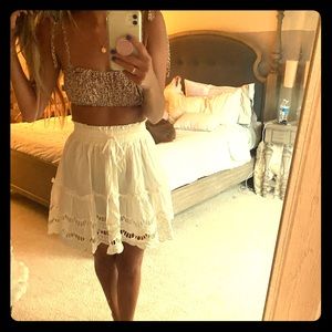 Floral cropped top + skirt set